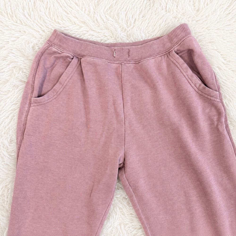 Aerie Joggers Womens Small Pink Cotton Blend Vintage Wash Sweatpants Pockets - Picture 3 of 7